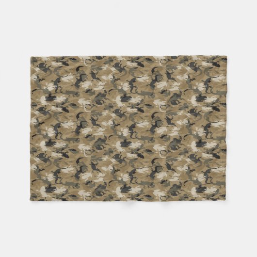 Bruine reptiel Camouflage Fleece Blanket (Voorkant (Horizontaal))