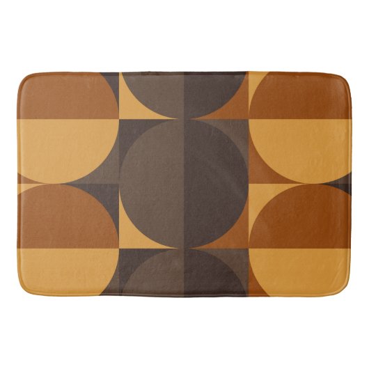Bruine retro-cirkels badmat (Voorkant)
