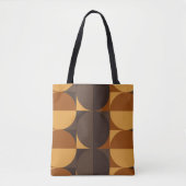 Bruine retro-cirkels tote bag (Voorkant)