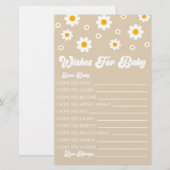 Bruine Retro Daisy wensen voor Baby shower activit Briefpapier (Voorkant / Achterkant)
