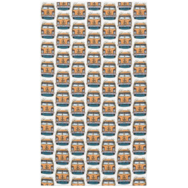 Bruine Retro Hippie Vans Verjaardag Tafelkleed