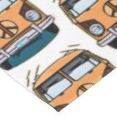 Bruine Retro Hippie Vans Verjaardag Tafelkleed (Gekanteld)