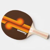 Bruine Retro Loop met Naam Tafeltennisbatje (Zijkant)