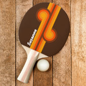Bruine Retro Loop met Naam Tafeltennisbatje