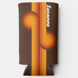 Bruine Retro Lus met Naam Seltzer Blikjeskoeler