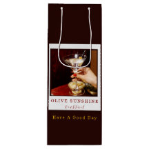 Bruine Retro Olijf Sunshine Cocktail Cadeautas