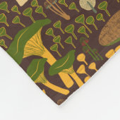 Bruine Retro Paddestoel Fleece Deken (Hoek)