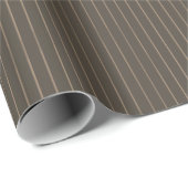 Bruine retro pinstripes cadeaupapier (Rol Hoek)