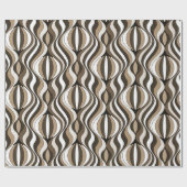 Bruine Retro Wavy Cadeaupapier (Vlak)