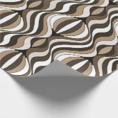 Bruine Retro Wavy Cadeaupapier (Hoek)