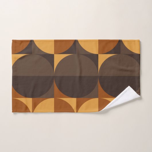 bruine retrorecirkels bad handdoek (Handdoek)
