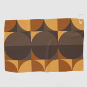 bruine retrorecirkels golfhanddoek (Horizontaal)