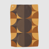 bruine retrorecirkels golfhanddoek (Voorkant)