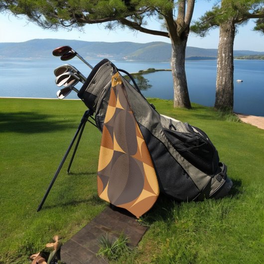 bruine retrorecirkels golfhanddoek