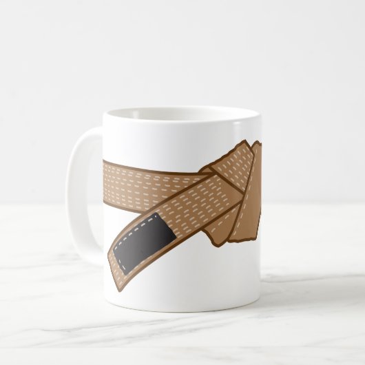 Bruine riem jiujitsu koffie mok (Voorkant links)