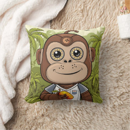 bruine robotgorilla kussen