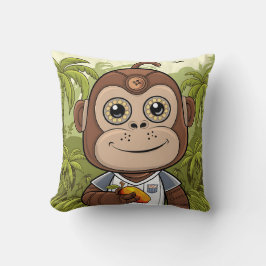 bruine robotgorilla kussen