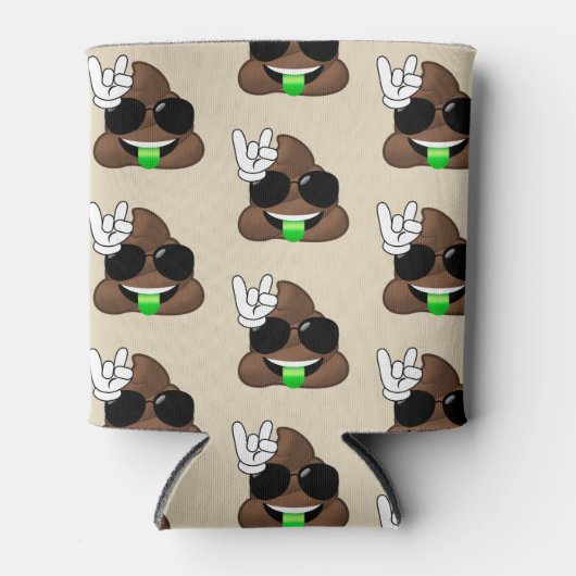 Bruine Rock Op Poep Emoji Koelbox Blikjeskoeler (Voorkant)