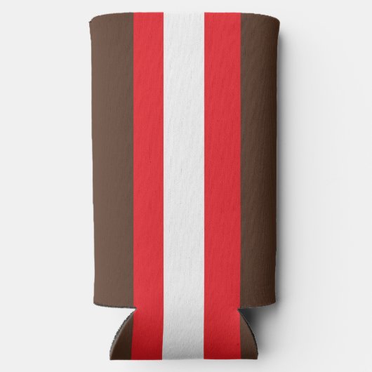 Bruine, rode en witte strepen seltzer blikjeskoeler (Achterkant)