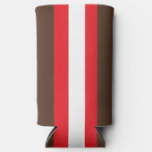 Bruine, rode en witte strepen seltzer blikjeskoeler (Voorkant)