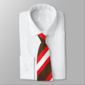 Bruine, rode en witte strepen stropdas (Gebonden)