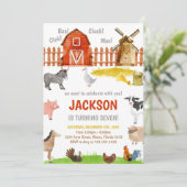 Bruine rode landbouwhuisdieren op zaterdag kaart (Staand voorkant)