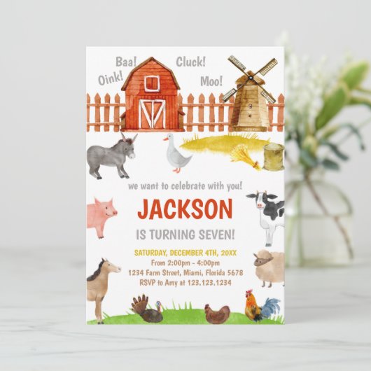 Bruine rode landbouwhuisdieren op zaterdag kaart (Staand voorkant)