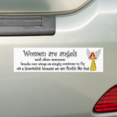 Bruine rode rode vrouwen zijn engelen bumpersticker (Op auto)