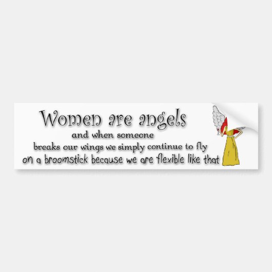 Bruine rode rode vrouwen zijn engelen bumpersticker (Voorkant)