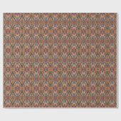 Bruine Rode Terracotta Aqua Turquoise Blue Tribe A Cadeaupapier (Vlak)