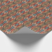 Bruine Rode Terracotta Aqua Turquoise Blue Tribe A Cadeaupapier (Hoek)