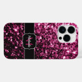 Bruine rode vlek Glitter sparkles Monogram iPhone Hoesje (Achterkant horizontaal)
