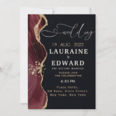 Bruine rode zwarte bruiloft, simpele kaart (Voorkant)