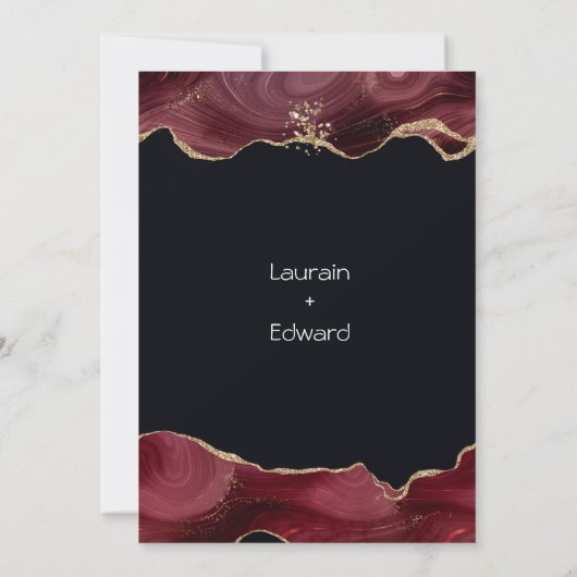 Bruine rode zwarte bruiloft, simpele kaart (Achterkant)