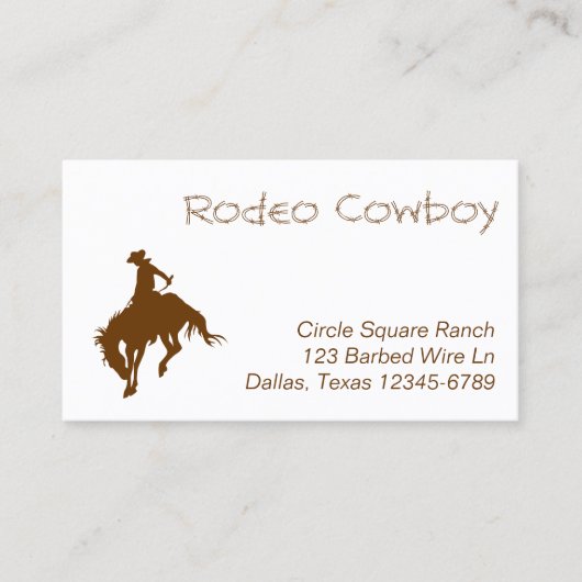 Bruine Rodeo Cowboy Visitekaartje (Voorkant)