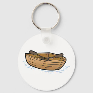 Bruine roeiboot sleutelhanger