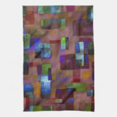 Bruine Roest Blauw Groen Theedoek (Verticaal)