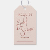 Bruine & Roest Roze Bruidscadeautje-tag Cadeaulabel (Voorkant)