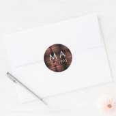 Bruine roestbruine baksteen steen voeg naam letter ronde sticker (Envelop)