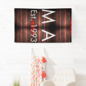 Bruine roestbruine baksteen steen voeg naam letter spandoek (Insitu)