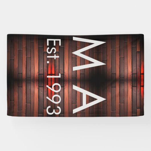 Bruine roestbruine baksteen steen voeg naam letter spandoek (Horizontaal)