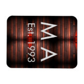 Bruine roestige baksteen steen voeg naam letter ja magneet (Horizontaal)