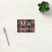 Bruine roestige baksteen steen voeg naam letter ja post-it® notes (Kantoor)