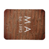 Bruine roestige baksteensteen voeg naam letter jaa magneet (Horizontaal)