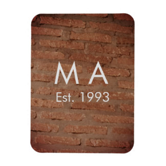 Bruine roestige baksteensteen voeg naam letter jaa magneet