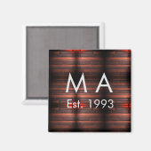 Bruine roestige baksteensteen voeg naam letter jaa magneet (Voorkant / Achterkant)