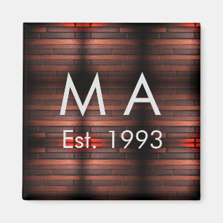 Bruine roestige baksteensteen voeg naam letter jaa magneet