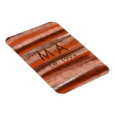 Bruine roestige boho voeg naam letter jaar datum t magneet (Rechterzijde)