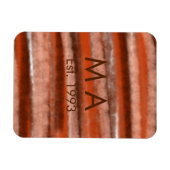 Bruine roestige boho voeg naam letter jaar datum t magneet (Horizontaal)