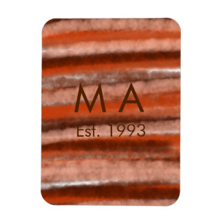 Bruine roestige boho voeg naam letter jaar datum t magneet